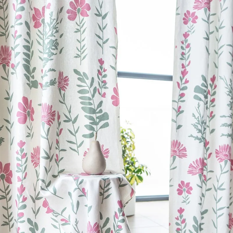 Tranquebar Home Garden Grace Cotton Curtains(Purple) - Set Of Two media 1