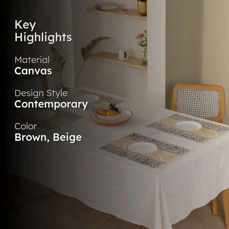 Linear Chic Canvas Table Mats - Set Of Four media 2