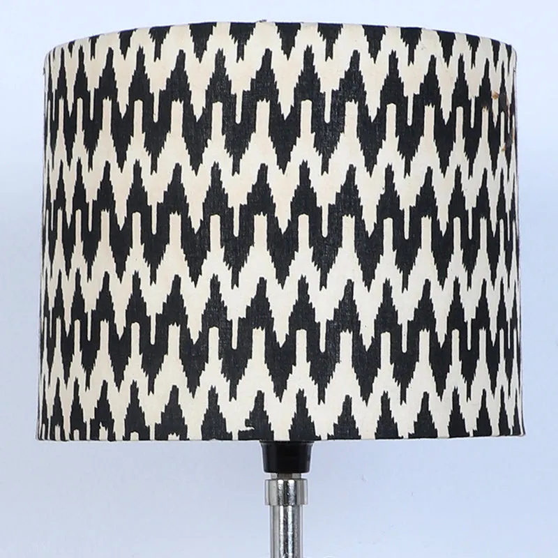 Chevronic Printed Tripod Mango Wood Table Lamp - Black,White media 4