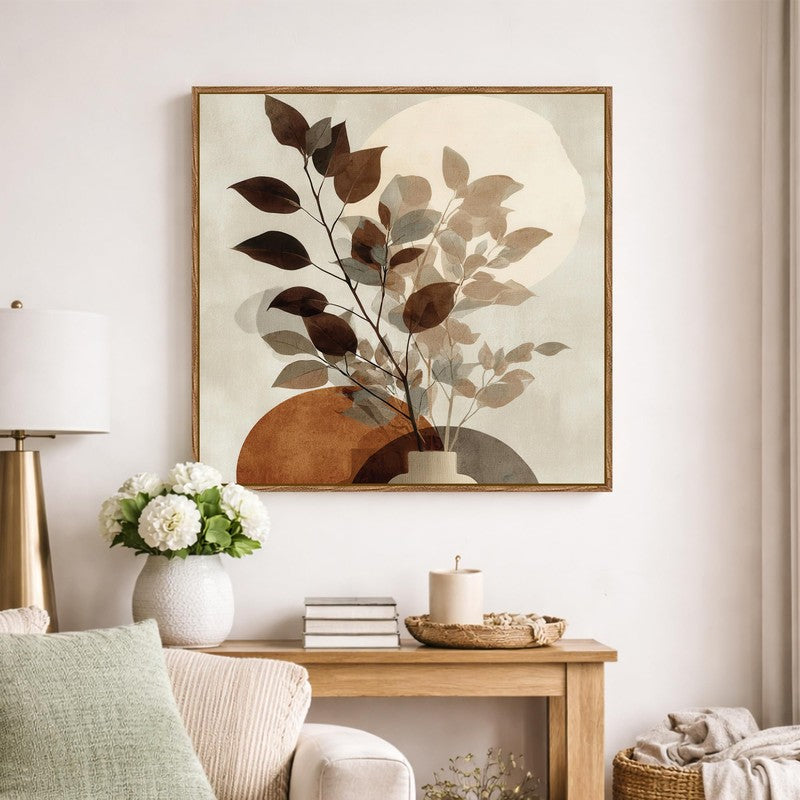 Leaf Reflection Canvas Wall Art With Frame