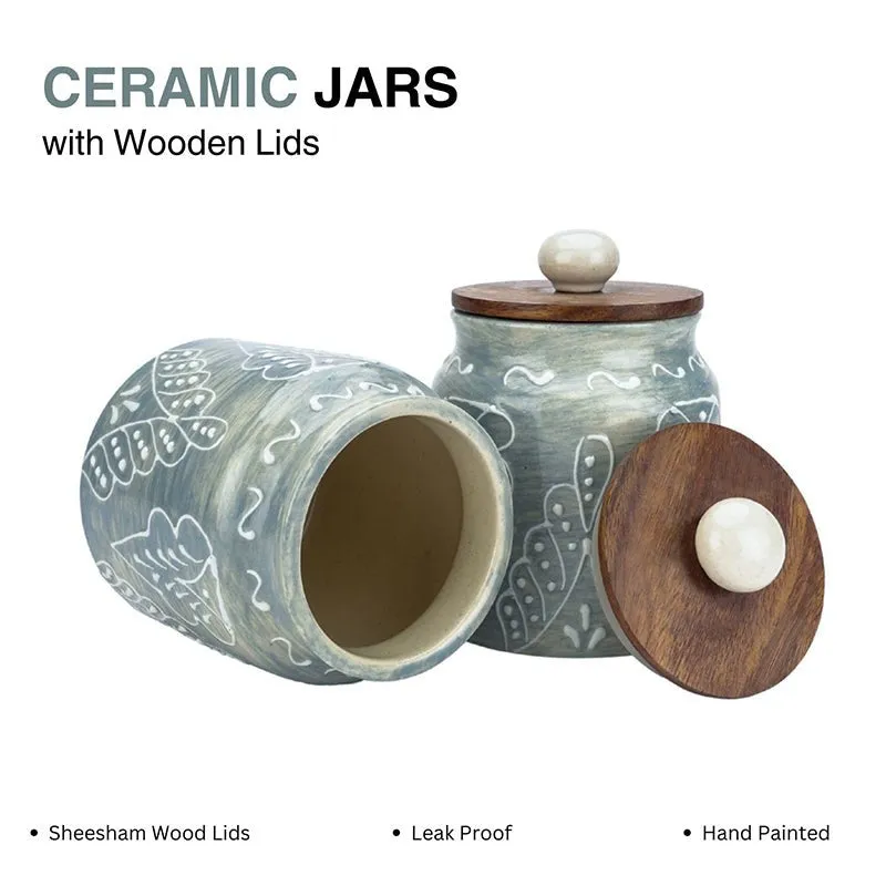 Ebano Ceramic Jar (500 mL Each) - Set Of Two media 3