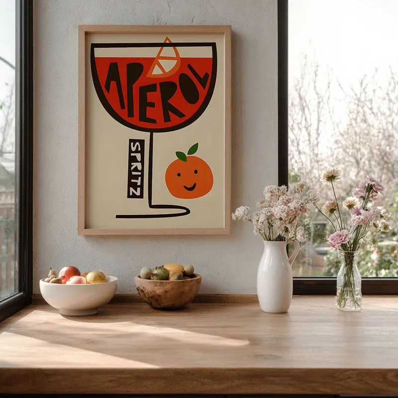 Oramge Aperol Archival Canvas Wall Art - Brown media 6