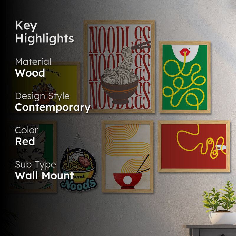 Noodle Head Wall Art - Set Of Seven media 2