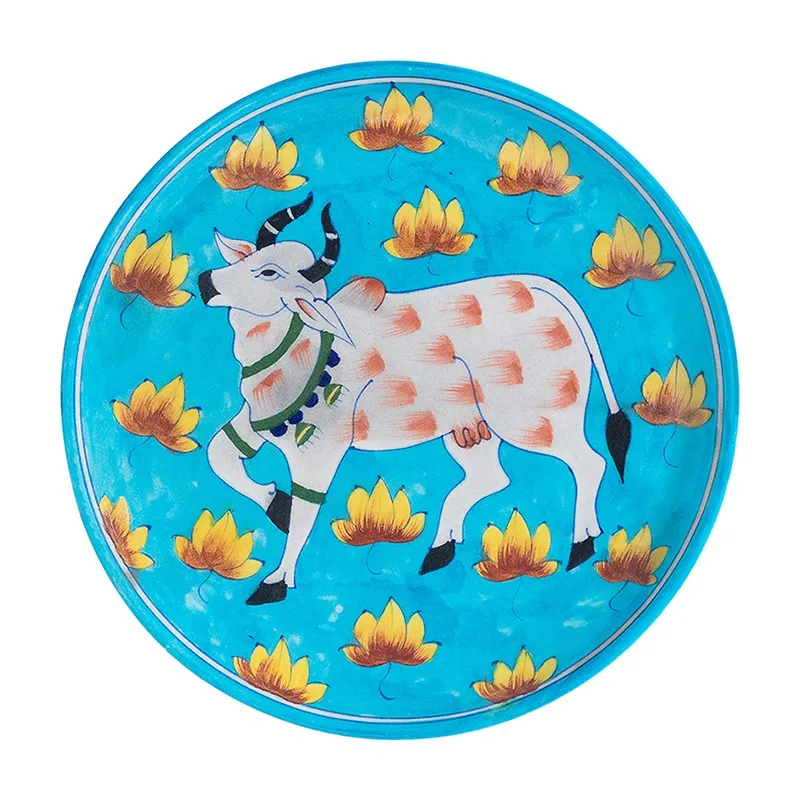 Nandi Blue Handpainted Wall Plate media 2
