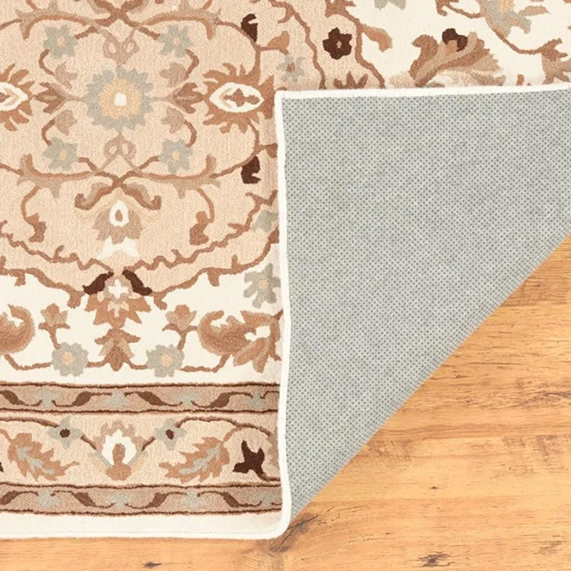 Mithras Hand Tufted Ethnic Wool & Nylon Carpet - Beige media 5