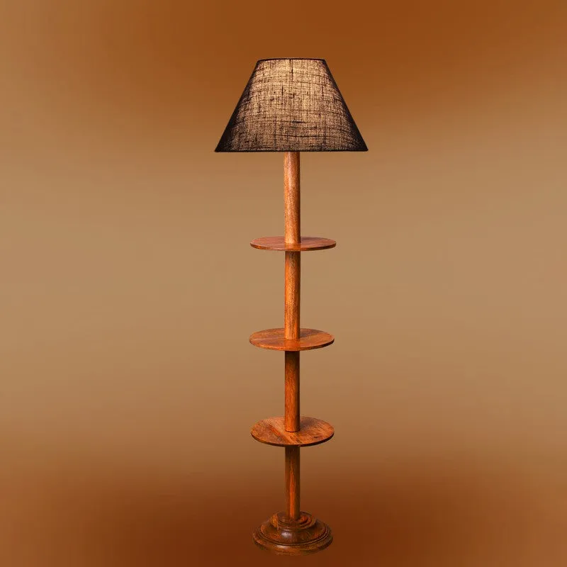 Vintage Glow Light Wooden Floor Lamp - Blue media 7