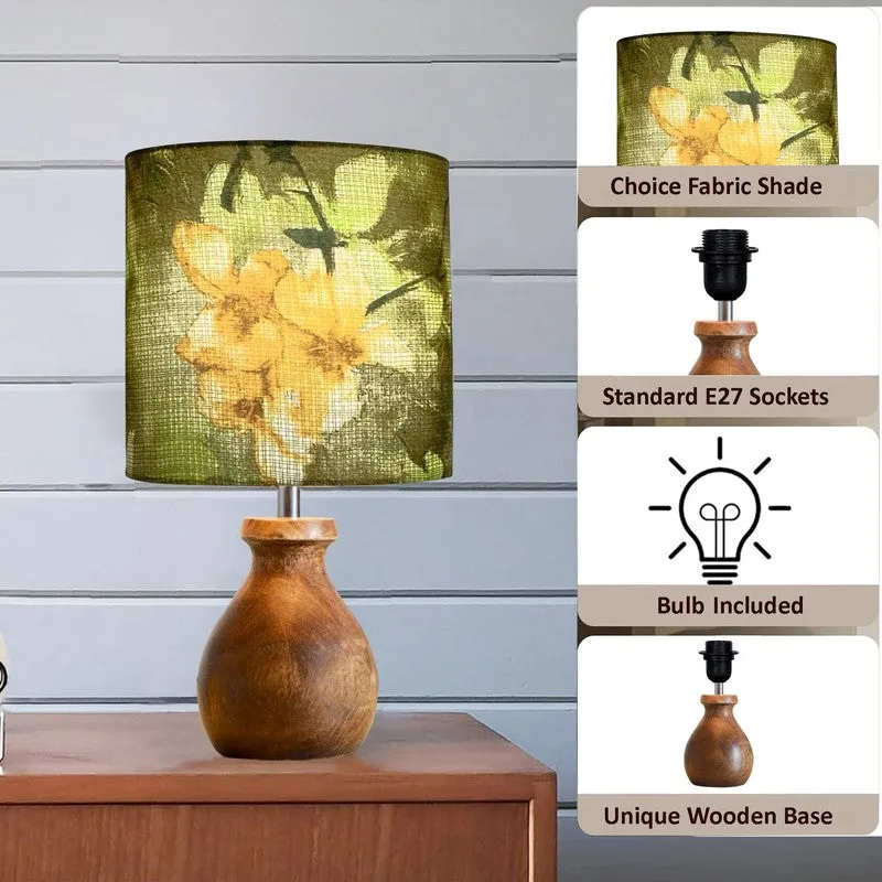 FloralGaze Wooden Table Lamp media 5