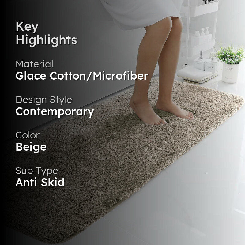 Vegas Luxe Micro Fiber Runner Rug - Beige media 2