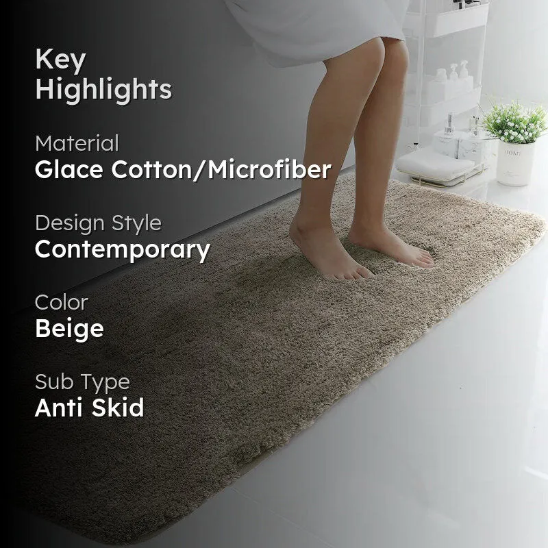 Vegas Luxe Micro Fiber Runner Rug - Beige media 2