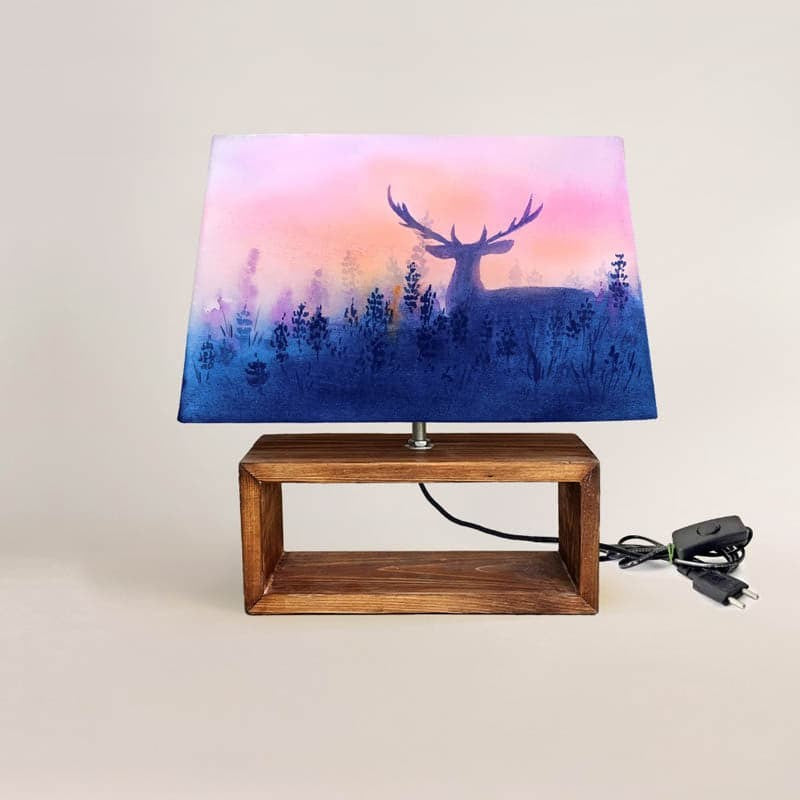 Horizon Dawn Handpainted Fabric Table Lamp - Multicolor media 5