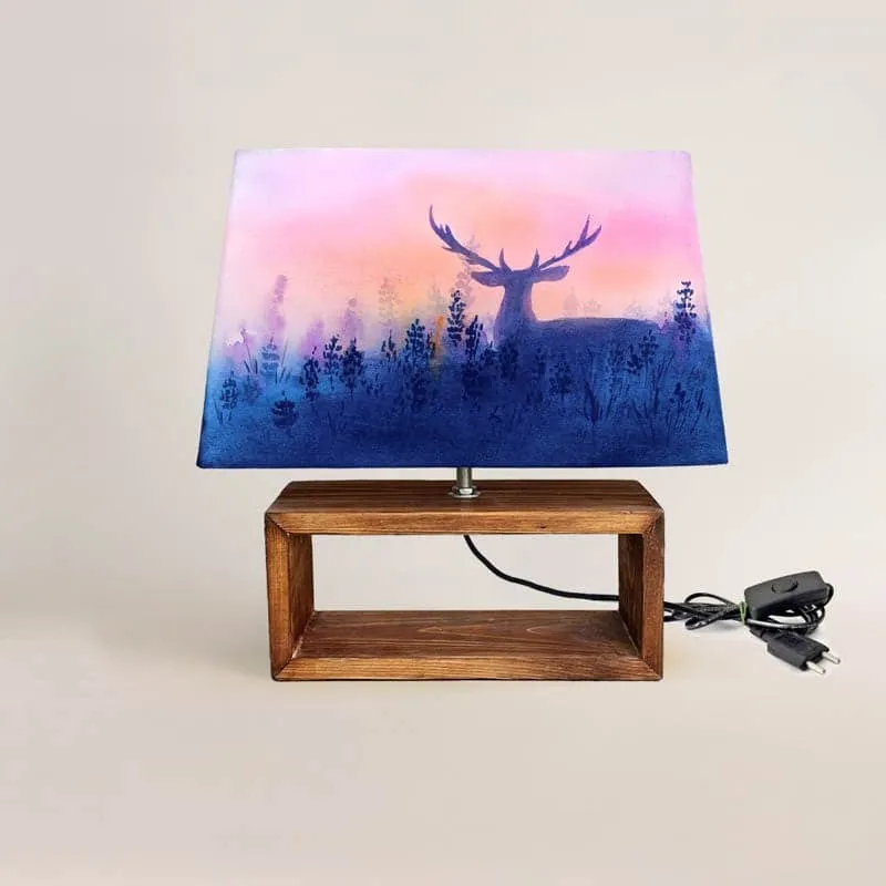 Horizon Dawn Handpainted Fabric Table Lamp - Multicolor media 5