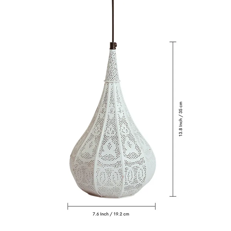 Fez Noor Iron Ceiling Lamp - White media 6