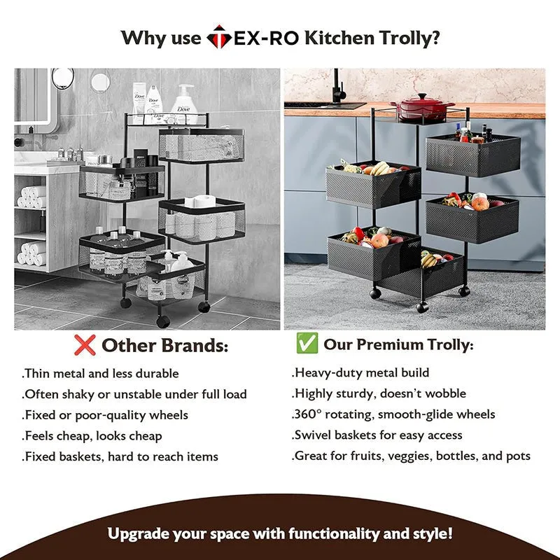 Tidy Mate Four Tier Corner Storage Rack With Wheels media 4