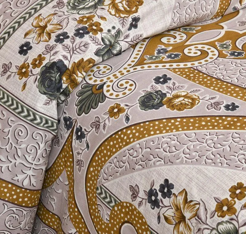 Simayaa Printed Cotton Bedsheet (Brown) - 160 TC media 4