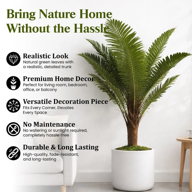 Pure Verde Palm Artificial Plant With Black Plastic Pot - 89 cm (2.9 ft) media 10