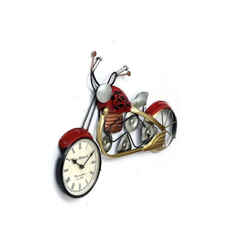 Crafted Bike Theme Accent Metal Wall Clock media 4