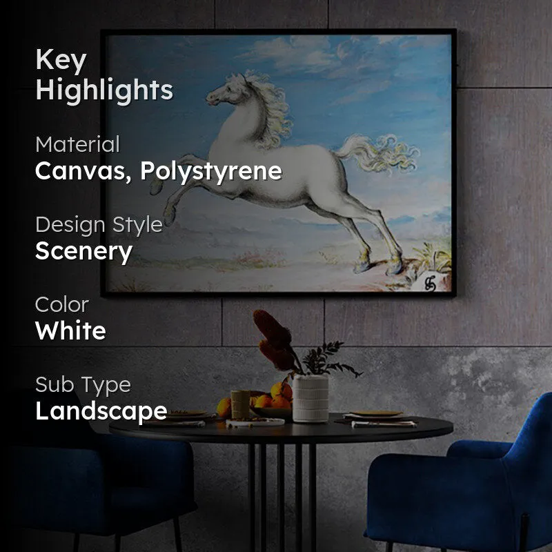 Terrace Near The Sea Canvas Wall Painting - Black Frame media 2