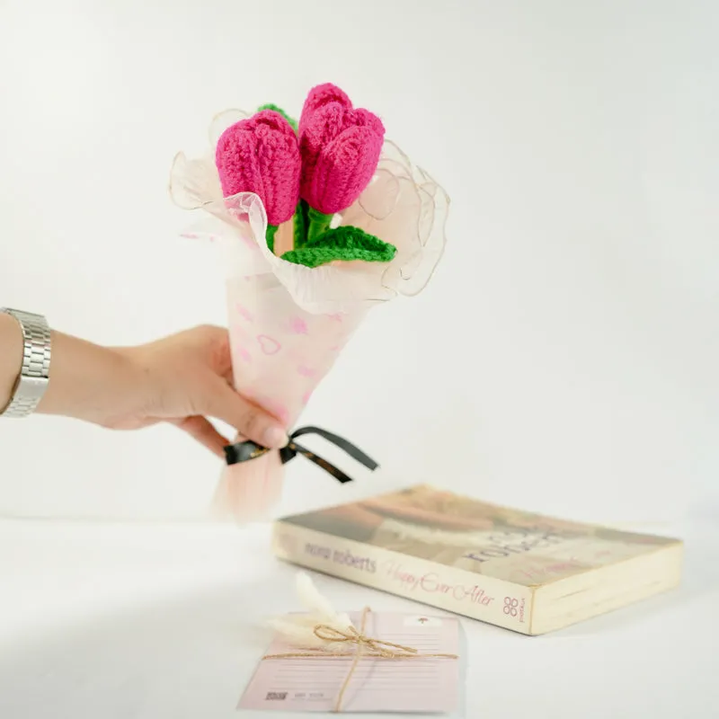 Knot & Petal I Crochet Flower Bouquet - Pink media 6