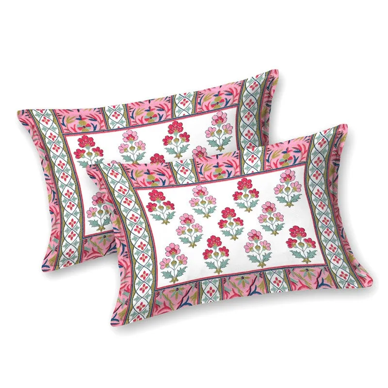 Shringar Cotton Bedsheet (Pink,Green) - 180 GSM media 6