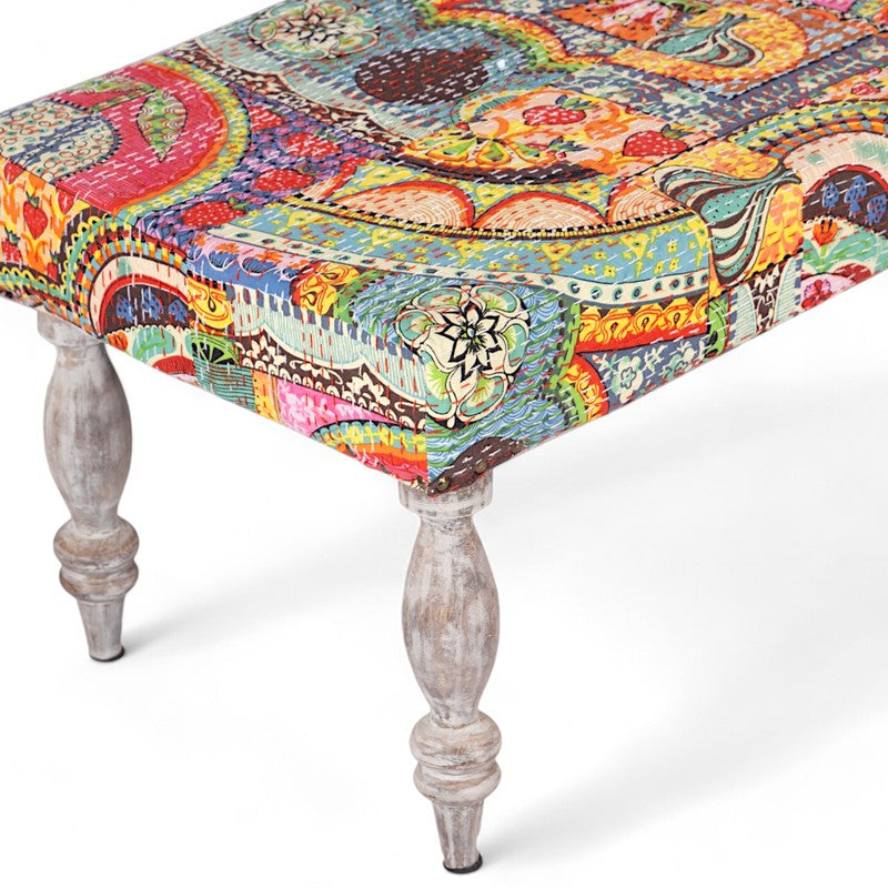 Dervon Sheesham Wooden Bench - Multicolor media 6