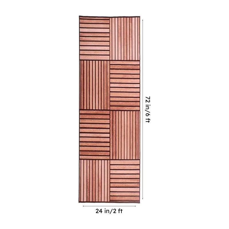 Striped Geometrica Anti-Skid Nylon Runner Rug media 8