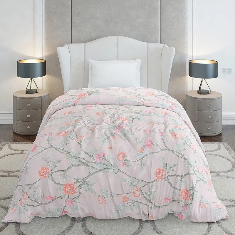 Monte Carlo Rosevia Floral Polyester Reversible Comforter (Peach) - 120 GSM media 4