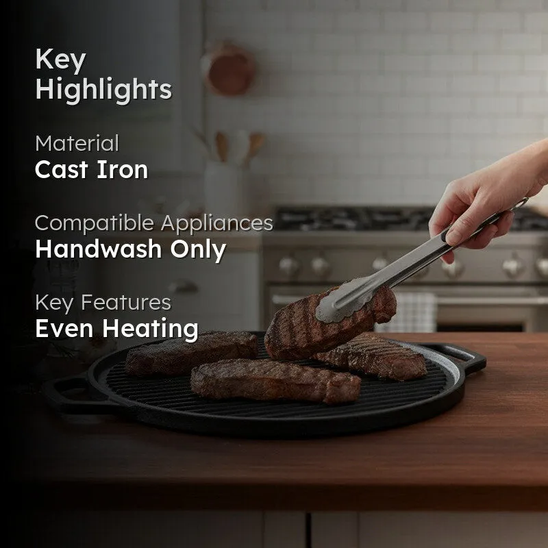 Firecraft Reversible Cast Iron Grill Pan media 2
