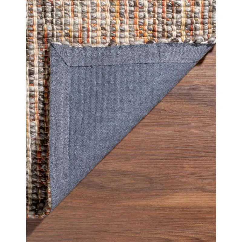 Artistry Threads Hand Woven Wool Rug - Orange & Brown media 6