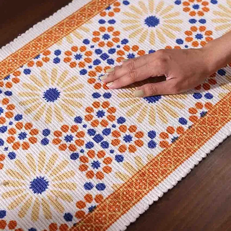 Cindra Handwoven Tasseled Cotton Table Runner media 7