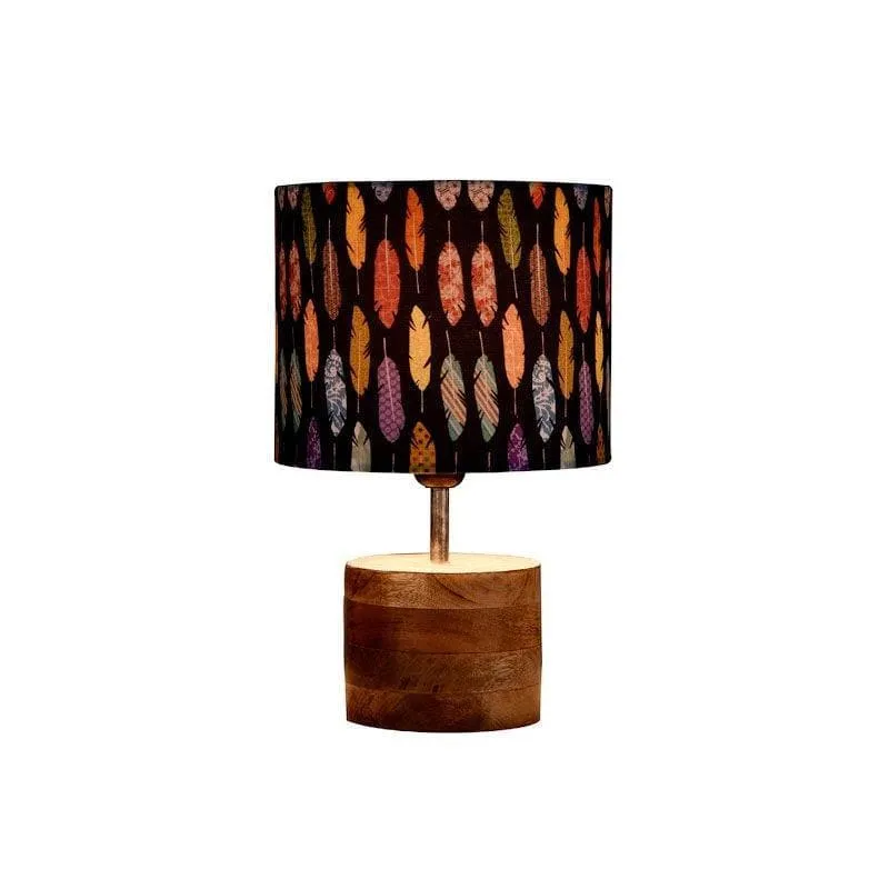Vivid Feather Log Stand Fabric Table Lamp - Multicolor media 4