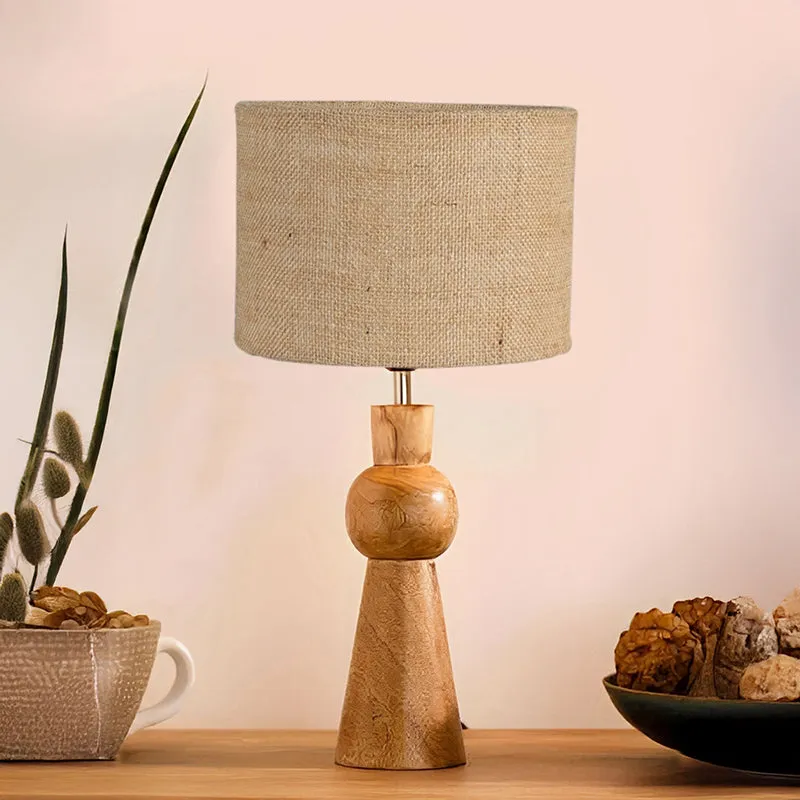 Angler Jute Wooden Table Lamp - Beige,Brown media 2