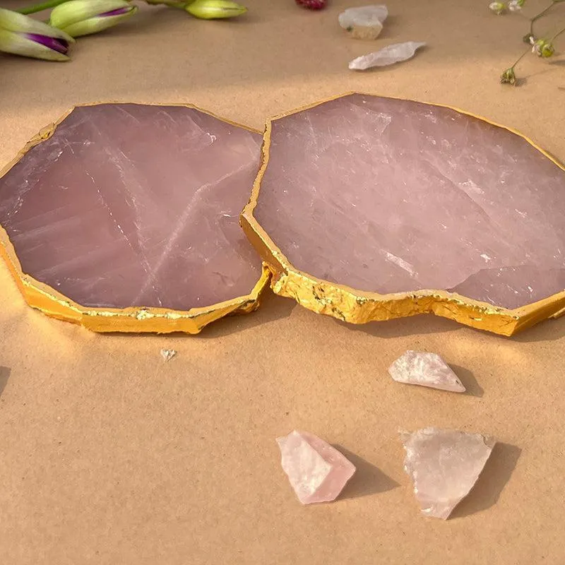 Blushstone Rose Quartz Coaster - Set Of Two media 3