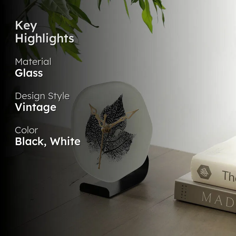 Eloise Leaf Embossed Table Clock media 2