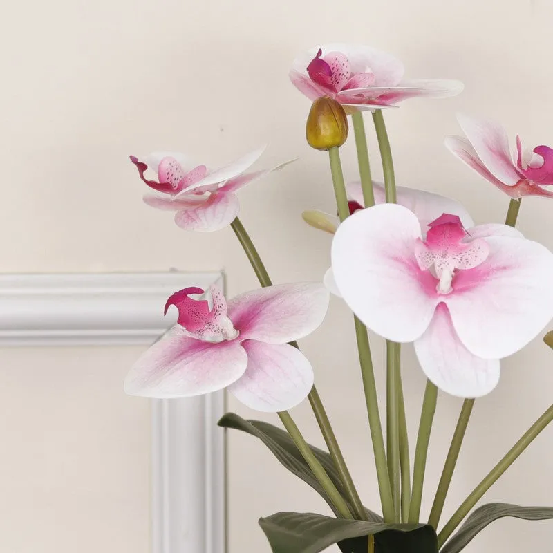 Artificial Orchid Flower Plant With Metal Pot (Light Purple) - 1 Feet media 5
