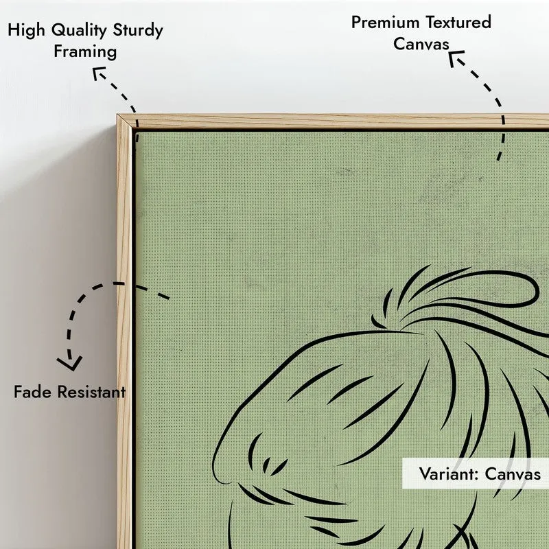 Ethereal Sketch Canvas Wall Painting With Brown Frame media 7
