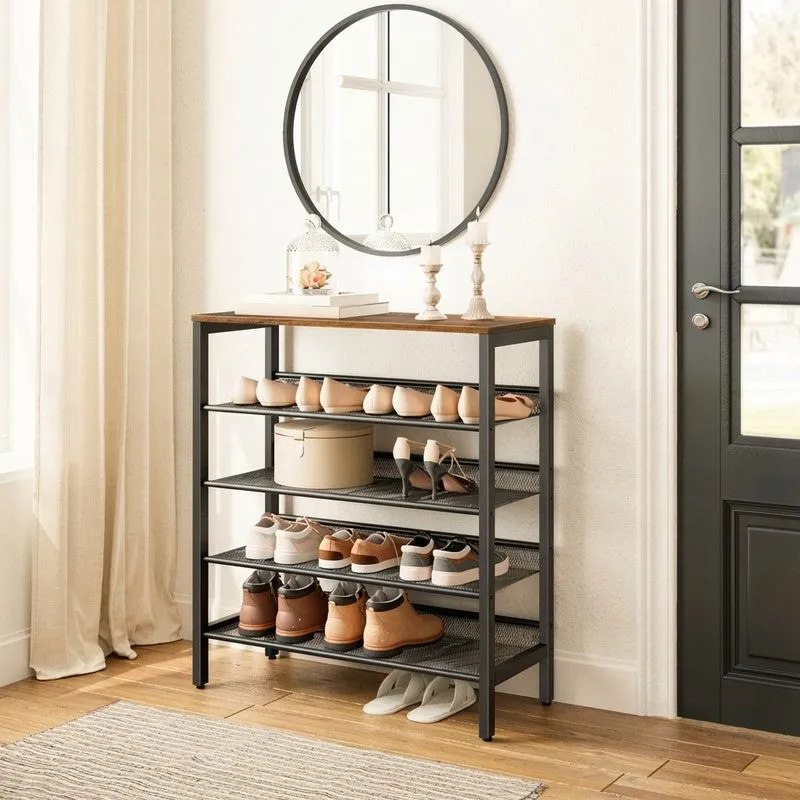 Functional Metal Shoe Rack - Black,Brown media 4