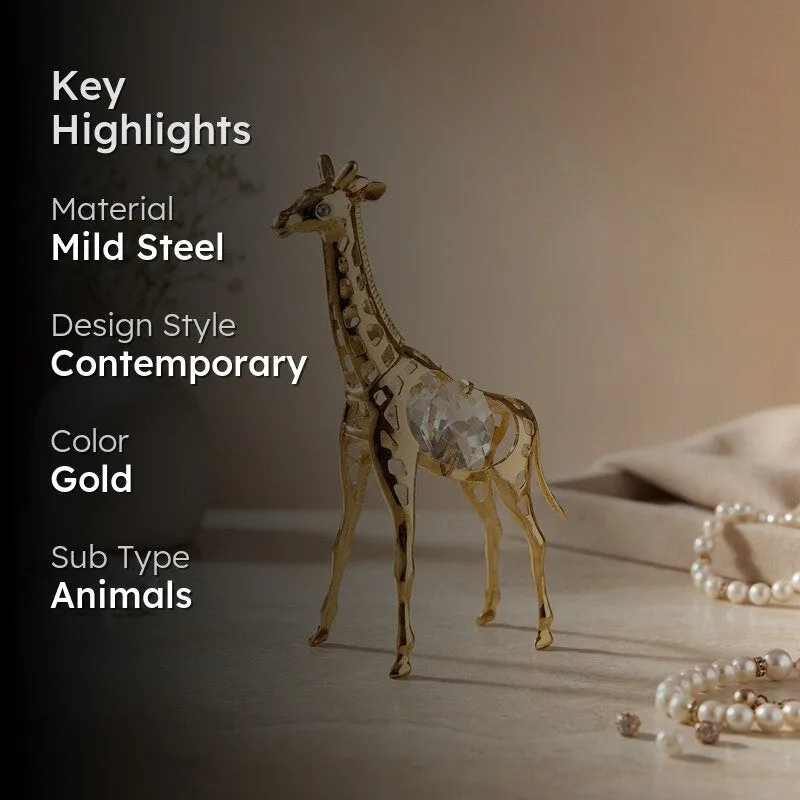 Golden Giraffe 24K Gold Plated Mild Steel Showpiece media 2