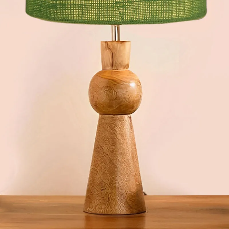 Angler Jute Wooden Table Lamp - Green,Brown media 3