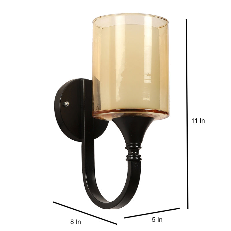 Cubra Iron Wall Lamp With Glass Shade media 9