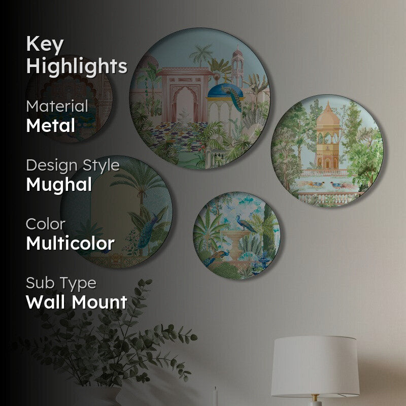 Regal Jardin Metal Wall Plate - Set Of Five media 2