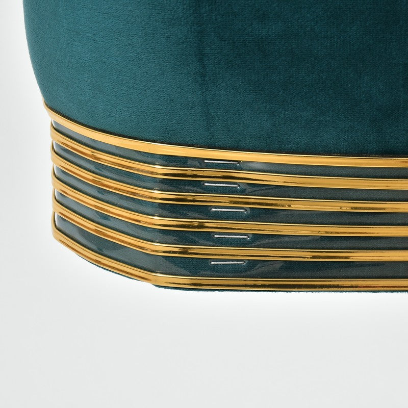 Aureum Solid Velvet Pouffe - Teal media 5