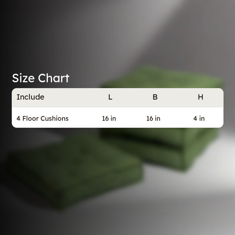 Tara Floor Cushion (Light Green) - Set Of Four media 8