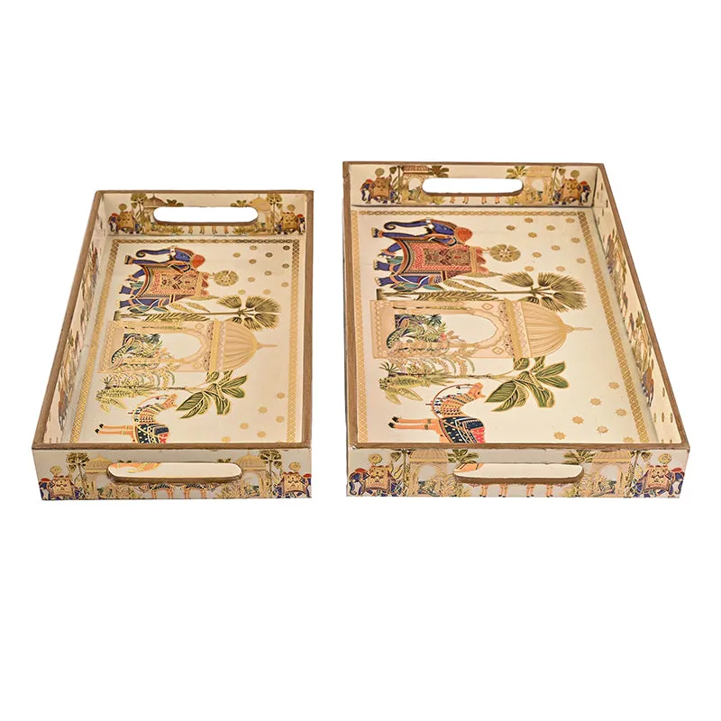 Rajvaha Wood Serving Tray - Set Of Two media 4