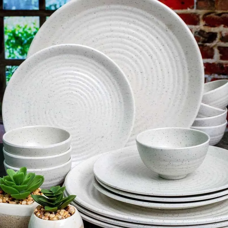 Earthy Attic Dinner Set (White) - 16 Piece Set media 3