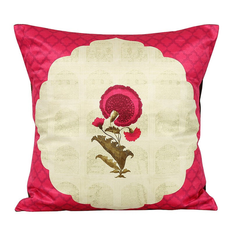 India Circus Poppy Wing Printed Velvet Cushion Cover - Set Of Five media 7