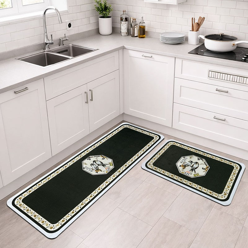 Diamond Cut Rubber Kitchen Floor Mats - Set of Two