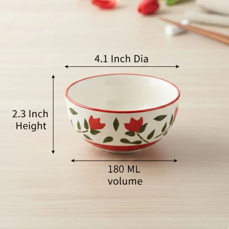 Urban Ceramic Snack Bowls (Red,White, 180 mL Each) - Set Of Two media 6