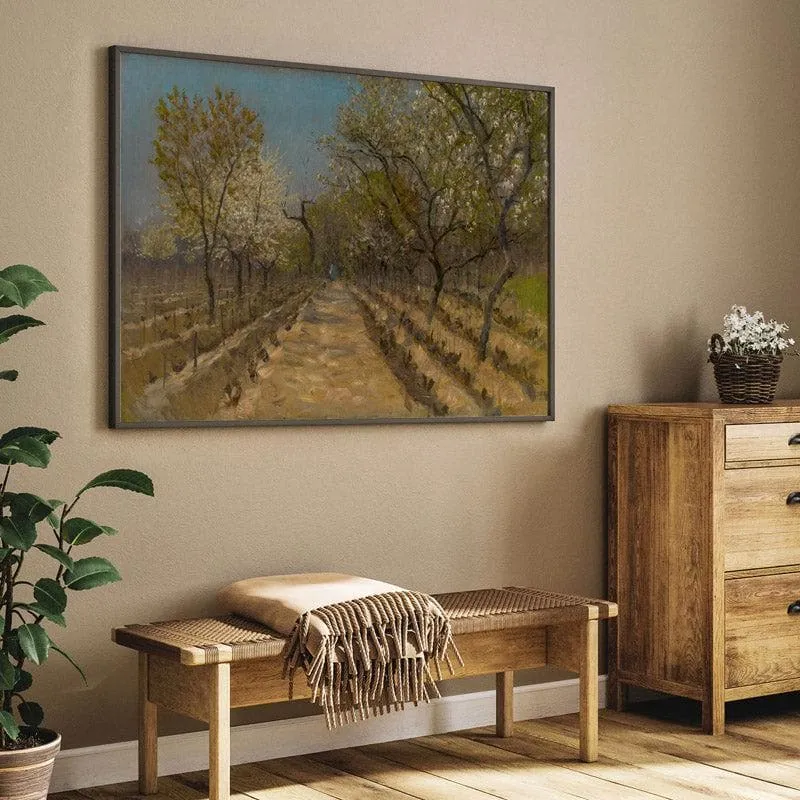 Vineyard Valley Canvas Wall Painting - Black Frame media 5