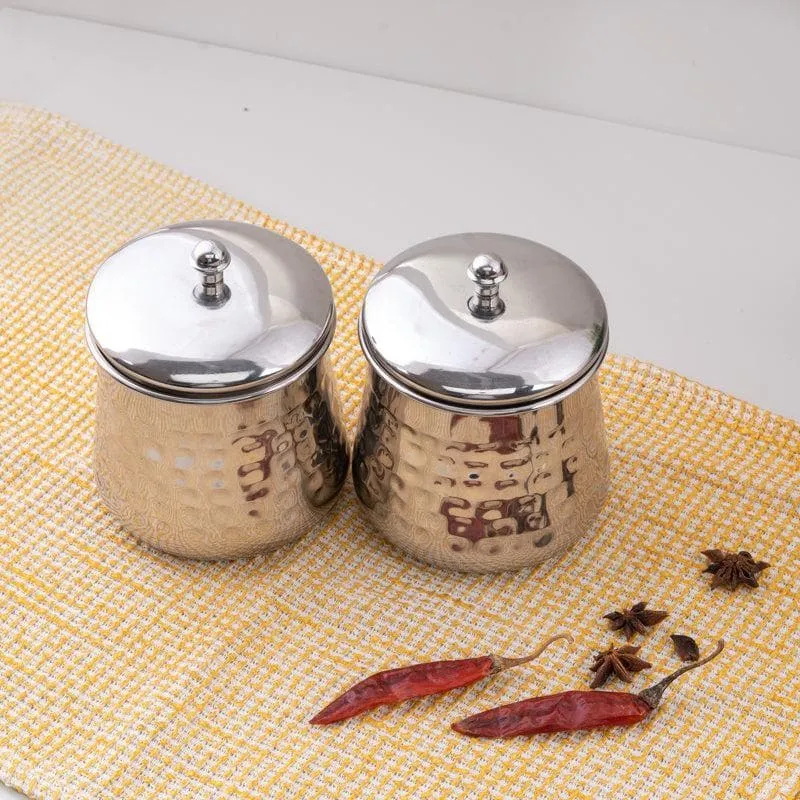 Vintage Charm Hammered Canister (300 mL Each) - Set Of Two media 3