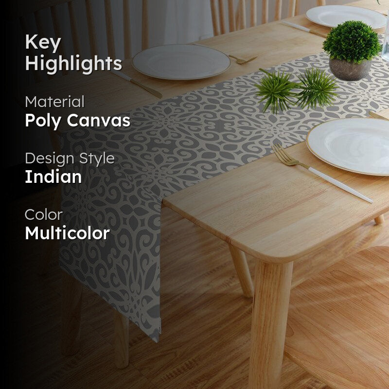 Ekat Poly Canvas Table Runner - Grey media 2